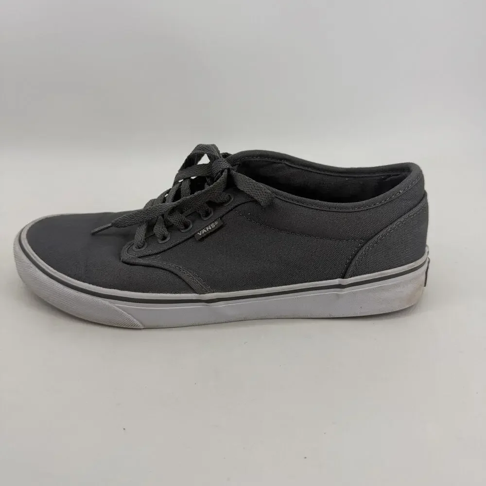 Vans Shoes Mens Size 10 Gray Canvas Skate Sneakers Casual Comfort Low Streetwear